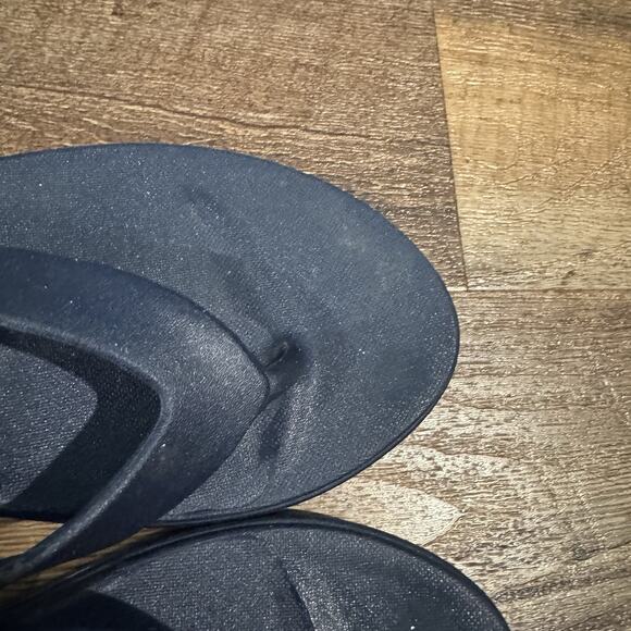 OKABASHI Breeze Flip Flops Woman’s Medium Blue Wedge Sandals Orthopedic Comfort - Picture 5 of 9